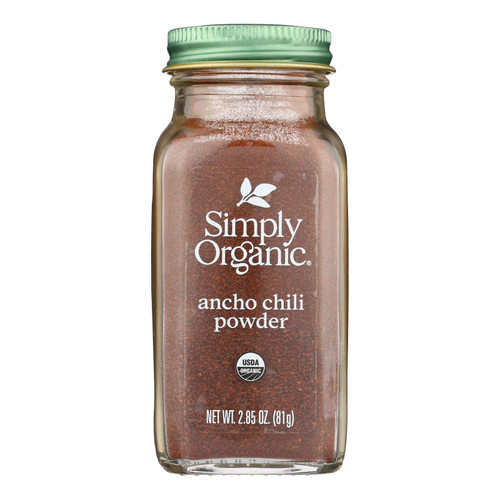 Organic Ancho Chili Powder From Simply Organic  - Case Of 6 - 2.85 Oz