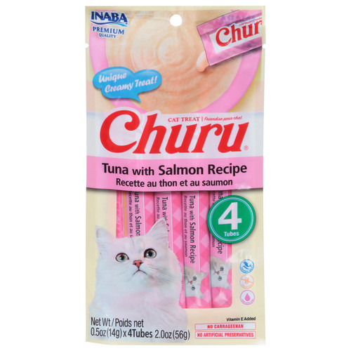 Inaba - Cat Churu Puree Tuna Salmon - Case Of 8-2 Ounces