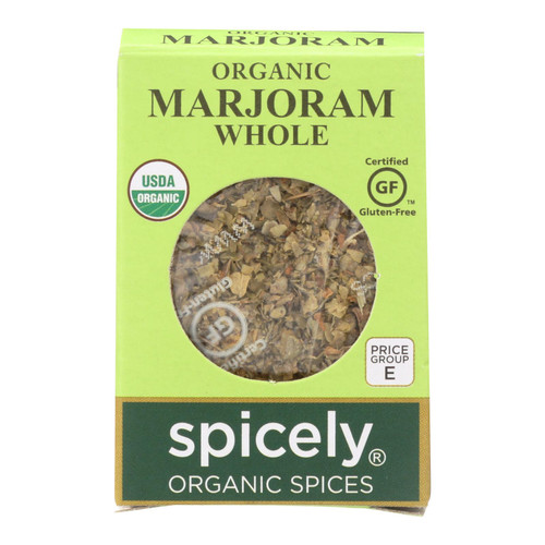 Spicely Organics - Organic Marjoram - Whole - Case Of 6 - 0.1 Oz.