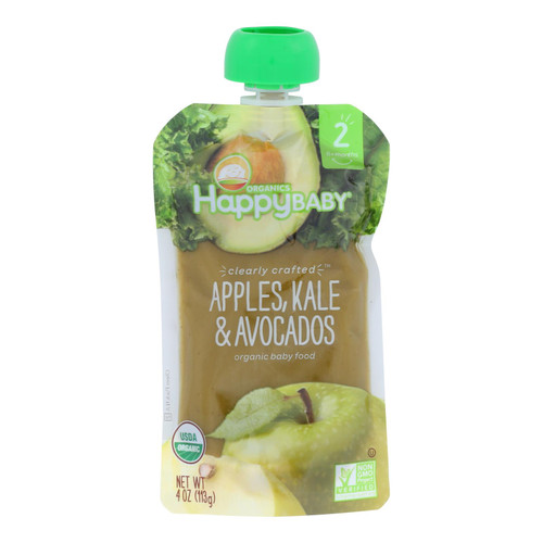 Happy Baby Happy Baby Clearly Crafted - Apples Kale And Avocados - Case Of 16 - 4 Oz. - 1796770