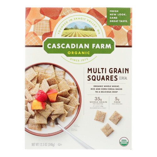 Cascadian Farm Cereal - Organic - Multi-grain Squares - 12.3 Oz - Case Of 10