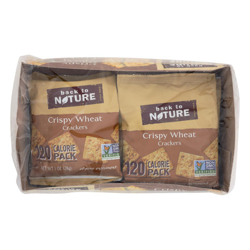 Back To Nature Crispy Wheat Crackers - Safflower Oil And Sea Salt - Case Of 4 - 1 Oz.