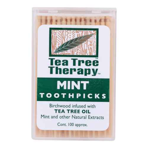 Tea Tree Therapy Toothpicks - 100 Toothpicks - Case Of 12