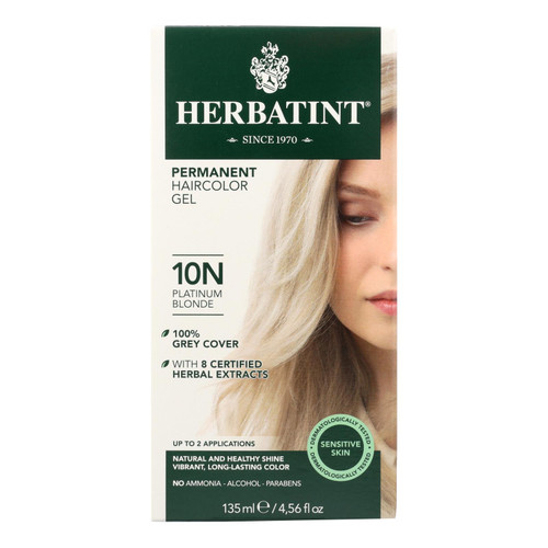 Herbatint Permanent Herbal Haircolour Gel 10n Platinum Blonde - 135 Ml