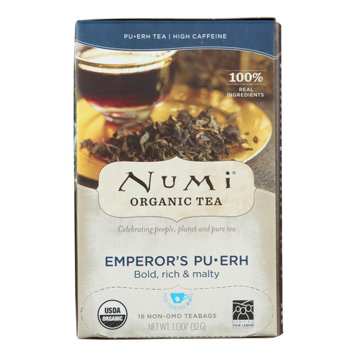 Numi Emperor's Puerh Black Tea - 16 Tea Bags - Case Of 6