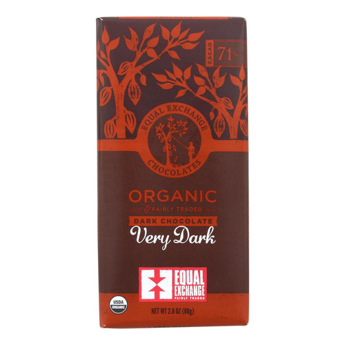 Equal Exchange Organic Chocolate Bar - Very Dark - Case Of 12 - 2.8 Oz.