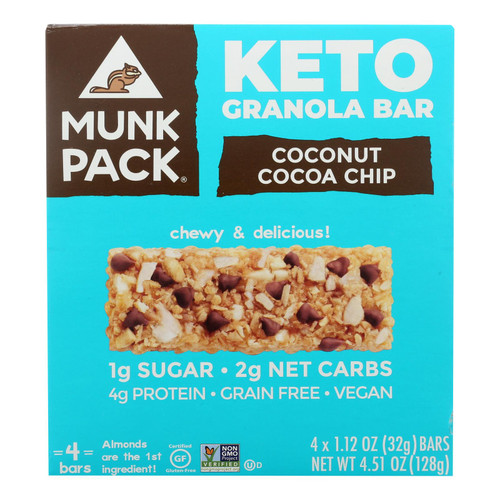 Munk Pack - Green Bar Coconut Coco Chips Kto - Case Of 6 - 4/1.12oz