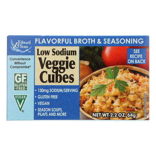 Edwards And Sons Natural Bouillon Cubes - Veggie - Low Sodium - 2.2 Oz - Case Of 12