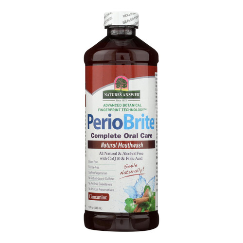 Nature's Answer - Periowash Mouthwash Alcohol-free Cinna Mint - 16 Fl Oz