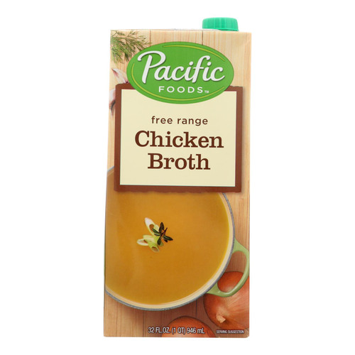 Pacific Natural Foods Chicken Broth - Free Range - Case Of 12 - 32 Fl Oz. - 0572685