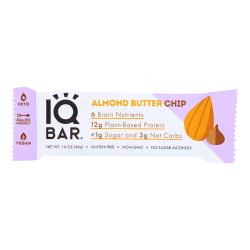 Iq Bar - Bar Almond Butter Cup - Case Of 12 - 1.6 Oz