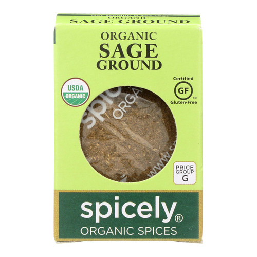 Spicely Organics - Organic Sage - Ground - Case Of 6 - 0.3 Oz.