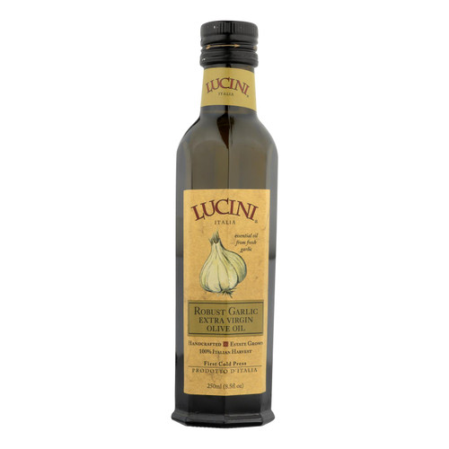 Lucini Italia Robust Garlic Extra Virgin Olive Oil - Case Of 6 - 8.5 Fl Oz.