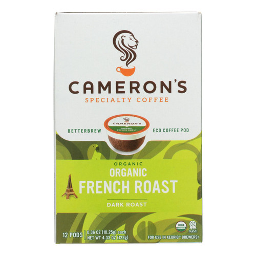 Camerons Specialty Coffee, Organic French Roast  - Case Of 6 - 12 Ct