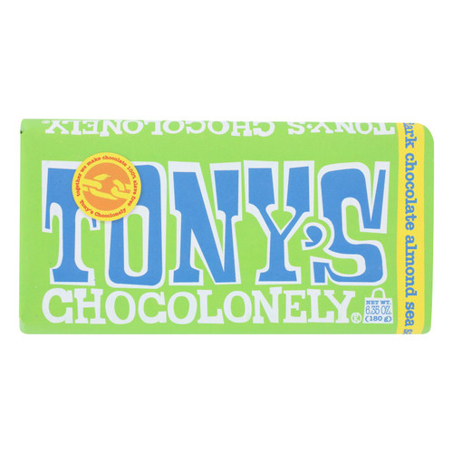 Tony's Chocolonely - Bar Chocolate Dk Almond Sea Salt 51% - Case Of 15 - 6.35 Oz