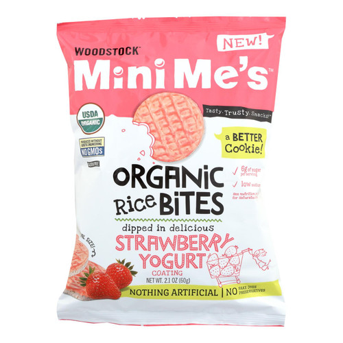 Woodstock Organic Strawberry Yogurt Rice Bites - Case Of 8 - 2.1 Oz