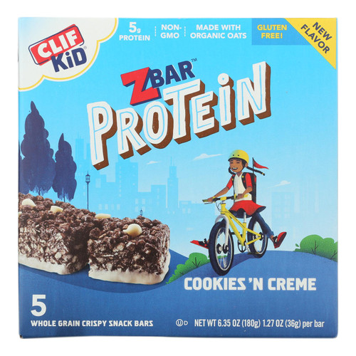 Clif Kid Zbar - Zbar Protein Cky/crm 5ct - Case Of 6-5/1.27oz