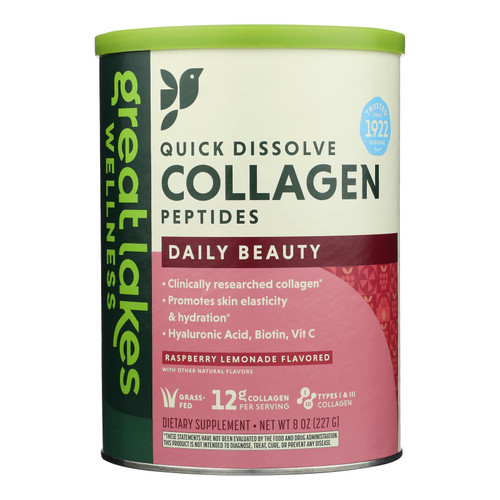 Great Lakes Wellness - Collagen Peptds Raspberry Lemon - 1 Each-8 Oz