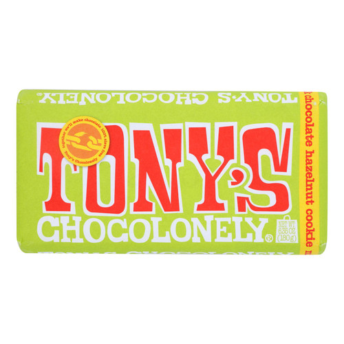 Tony's Chocolonely - Bar Milk Chocolate Hazelnut Cookie - Case Of 15-6.35 Oz