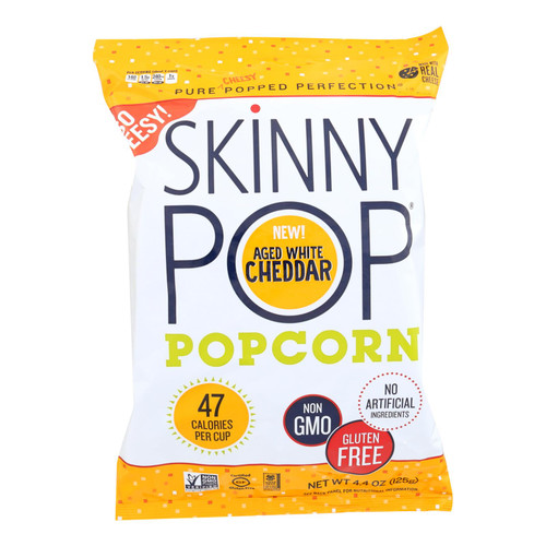 Skinnypop Popcorn Popcorn - Aged White Cheddar - Case Of 12 - 4.4 Oz