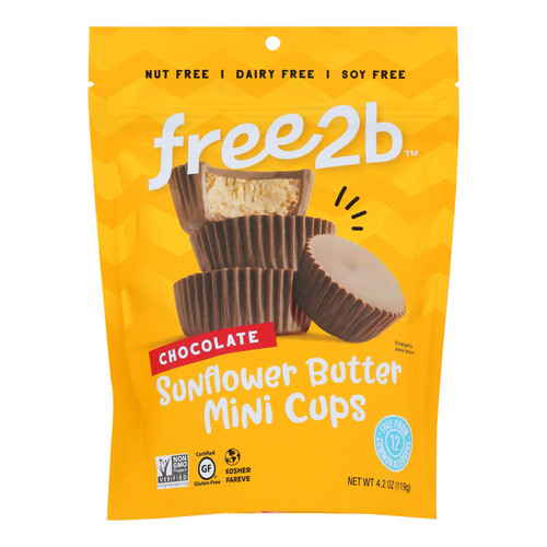 Free 2 B Sun Cups - Mini - Ice Chocolate - Case Of 6 - 4.2 Oz