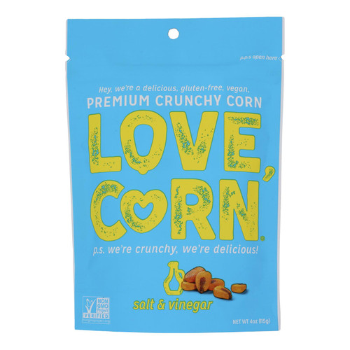 Love Corn - Crunchy Corn Salt&vinegar - Case Of 12-4 Oz