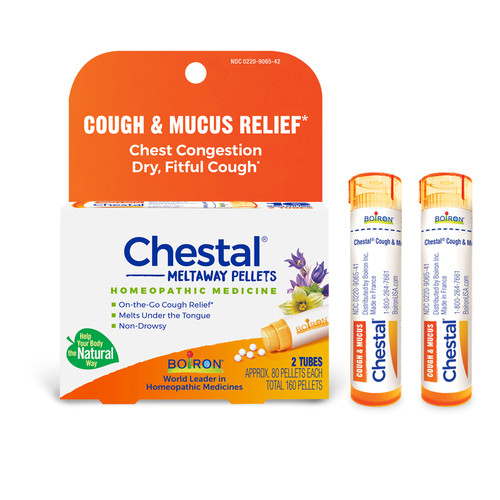 Boiron Chestal Non-Drowsy Cough Relief Meltaway Pellets 2 Tubes