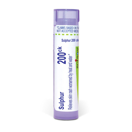 Boiron Sulphur 200CK For Skin Rash Worsened Relief - 80 Pellets