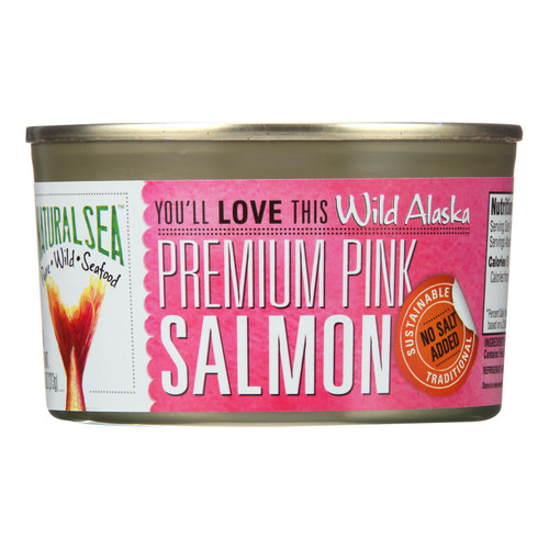Natural Sea Wild Pink Salmon, Unsalted - Case Of 12 - 7.5 Oz