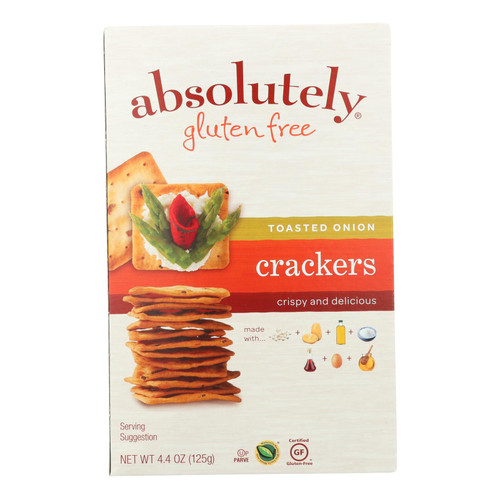 Absolutely Gluten Free - Crackers - Toasted Onion - Case Of 12 - 4.4 Oz.