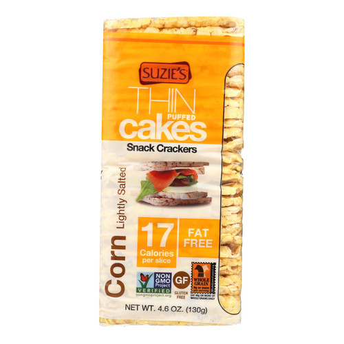 Suzie's Thin Cakes - Corn Lightly Salted - Case Of 12 - 4.6 Oz.