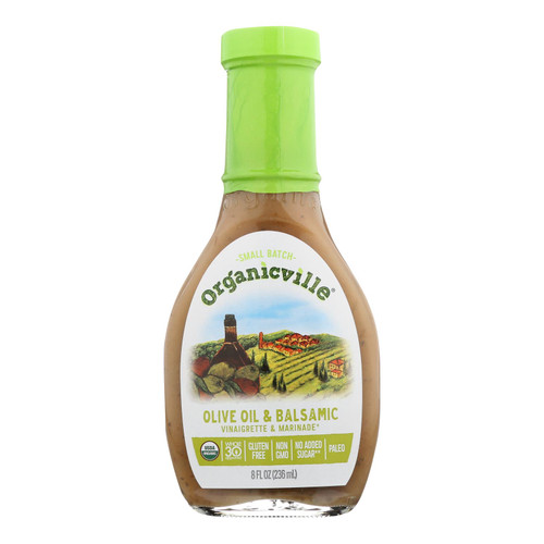 Organic Ville Organic Vinaigrette - Olive Oil And Balsamic - Case Of 6 - 8 Fl Oz.