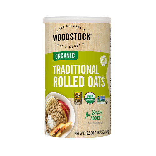 Woodstock Organic Traditional Rolled Oats - Case Of 12 - 18.5 Oz