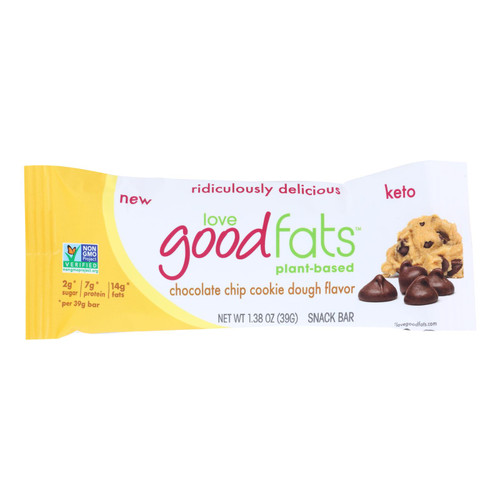 Love Good Fats - Bar Chocolate Chip Cookie Dgh - Case Of 12 - 1.38 Oz