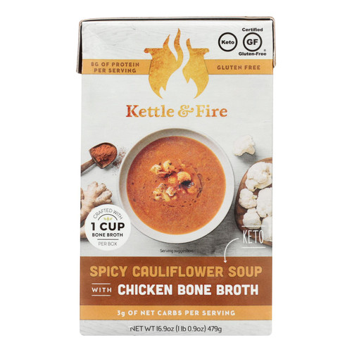 Kettle And Fire - Keto Soup Spicy Cauli/chkb - Case Of 6 - 16.9 Oz