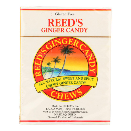 Reed's Ginger Beer Chewy Ginger Candy Rolls - Case Of 20 - 2 Oz