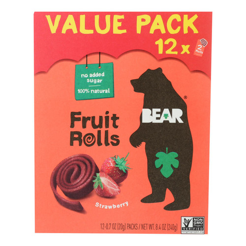 Bear - Fruit Rolls Strwbrry 12pk - Case Of 5-8.5 Oz