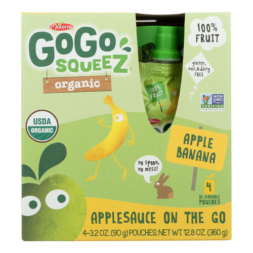 Gogo Squeeze Applesauce - Apple Banana - Case Of 12 - 3.2 Oz.