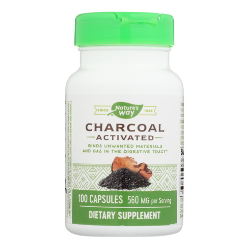 Nature's Way - Activated Charcoal - 280 Mg - 100 Capsules