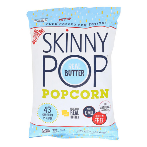 Skinnypop Popcorn Popcorn - Real Butter - Case Of 12 - 4.4 Oz