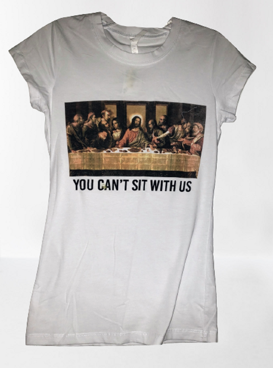 White Last Supper Can't Sit Tee