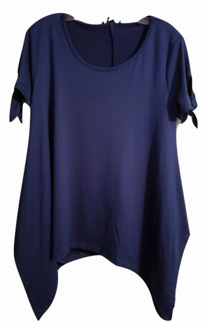 Royal Blue Tie Shoulder Baby Doll Tops