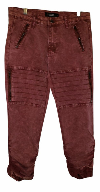 Burgundy Wash Bungee Jeans