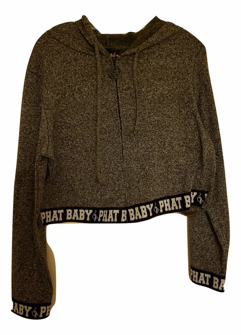Baby Phat Plus Charcoal Gray Zipper Hoodie Jacket
