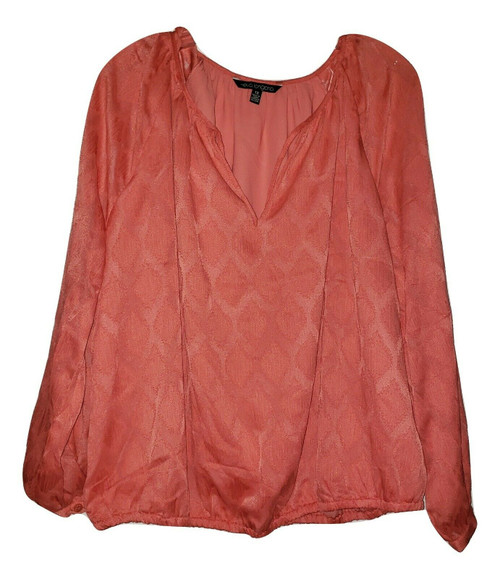 Coral Chiffon Jacquard Tie Blouse