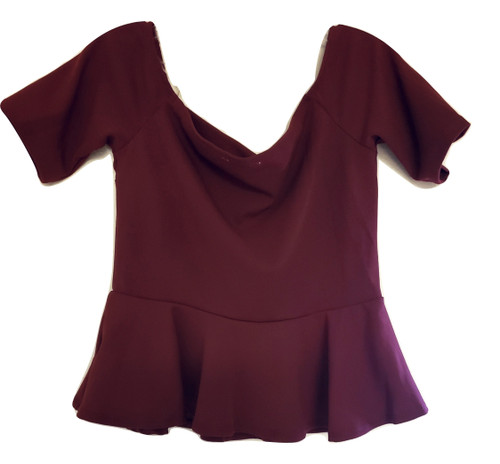 Burgundy Square Peplum