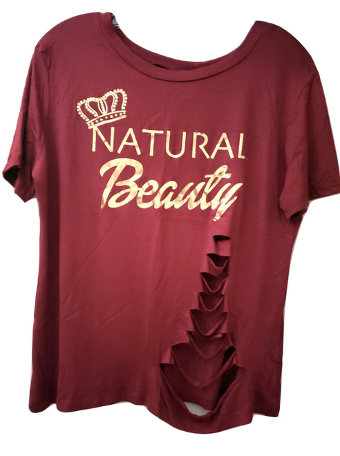 Burgundy Gold Ripped Natural Beauty