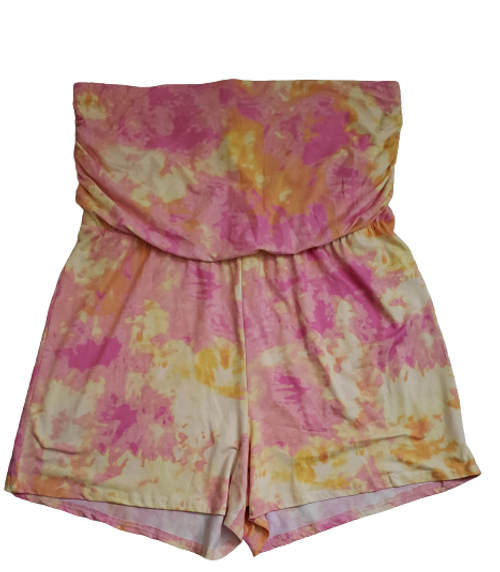 Pink Dye Tube Ranch Romper