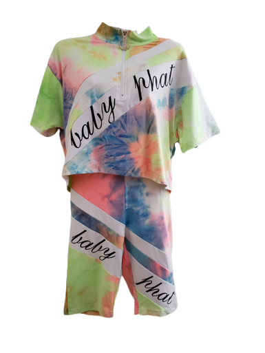 Baby Phat Purple Blue Lime Shorts 2PC Set