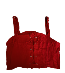 Red Lace Up Crop